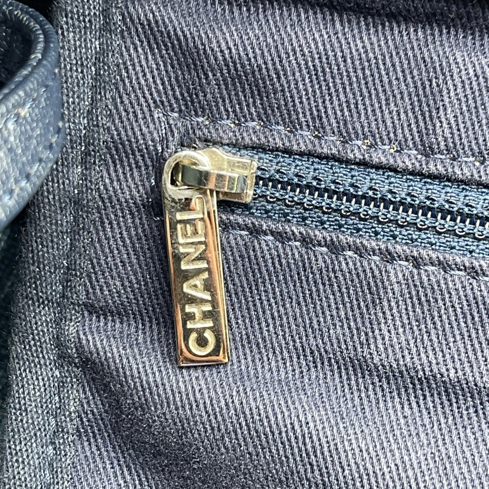 Chanel Deauville Denim Cruise Collection Large Shopper 2 Way Chain Tote Bag Rare - Picture 4 of 15